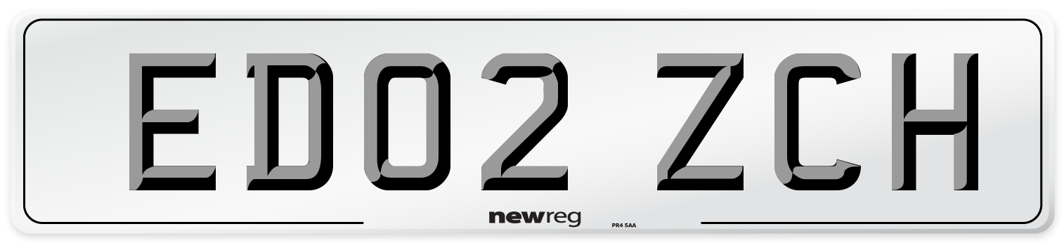 ED02 ZCH Number Plate from New Reg